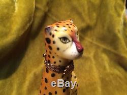 Vintage Limoges 1980's CHEETAH BOX-HAND-PAINTED COLLECTIBLE