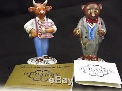 Vintage Limoges Artoria Dubarry Wall Street Bull and Bear set never displayed. S