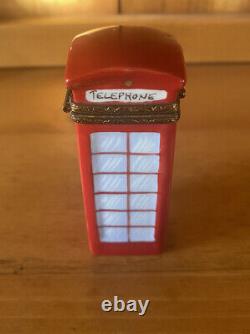 Vintage Limoges British Phone Booth Trinket Box