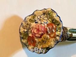 Vintage Limoges Flower Trinket Box Case Holder Peint Mein Colorful Hard to Find