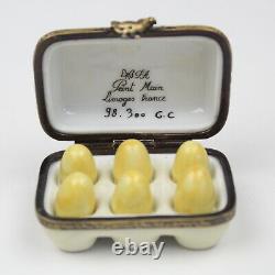 Vintage Limoges France FA Peint Main Egg Carton Box 98. 300 GC Signed FA