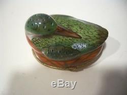 Vintage Limoges France Hand Painted For Tiffany & Co Duck Porcelain Trinket Box