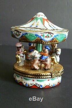 Vintage Limoges France Limited Edition Carousel Small Trinket Box