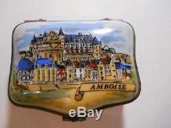 Vintage Limoges France Peint Main Amboise Porcelain Trinket Box-Old