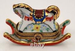 Vintage Limoges France Rocking Horse Trinket Box Hand Painted