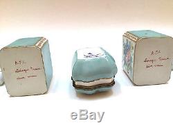 Vintage Limoges Hand Painted Floral Perfume Bottles Trinket Box Set MUST SEE