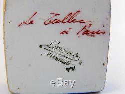 Vintage Limoges Hinged Trinket Box, Le Tallec Paris Blue Floral