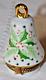 Vintage Limoges Peint Main Christmas Bell Trinket Box Ornament