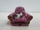 Vintage Limoges Peint Main France Cat On Pink Sofa Trinket Box