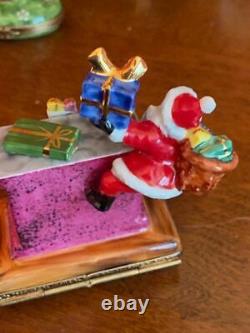 Vintage Limoges Peint Main Trinket Box Santa With Gifts Limited Edition 20/500