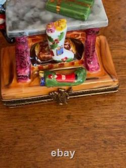 Vintage Limoges Peint Main Trinket Box Santa With Gifts Limited Edition 20/500