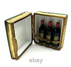 Vintage Limoges Peint Mein Trinket Box The Great Book of Wine withBottles