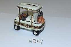 Vintage Limoges Porcelain Box Golf Cart Limited Ext Collectibles