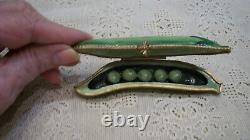 Vintage Limoges Porcelain Box Pea Pod Chaumart Exclusive Peint Main Hand Painted