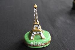 Vintage Limoges Trinket Box peint main Eiffel Tower (Paris, France)