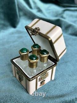 Vintage Limoges trinket Perfume Box Of 4 Bottles