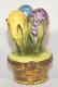 Vintage Peint Main Limoges France Limited Edition Jacques Flower Pot Trinket Box