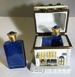 Vintage Porcelain Limoges Box Parfums Store with2 Perfume Bottles