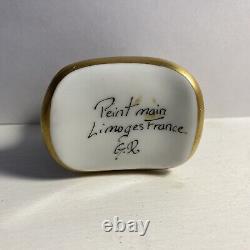 Vintage RARE Limoges France top hat shaped trinket box with perfume bottle