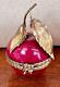 Vintage Rochard Limoges Box Cherry With Brass Stem Hand Painted France Rare