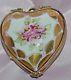 Vintage Rochard Limoges France Hand Painted Floral Heart Box Locket Pendant