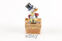 Vintage Scrooge McDuck with Money Bag & Treasure Limoges Disney Trinket Box Fra