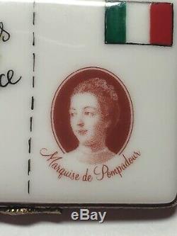 Vintage Signed Peint Main Limoges France Postcard Florence Italy Trinket Box
