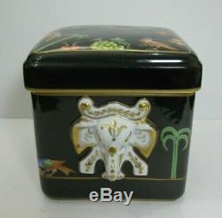 Vintage Tiffany & Co. Le Tallec Hand Painted Black Box Signed Private Stock