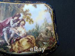 Vintage Victorian Limoges Hand Painted Porcelain Trinket box Hinged Lid