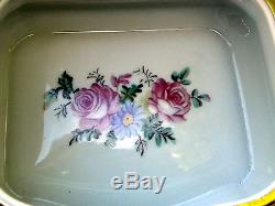 Vintage Victorian Limoges Hand Painted Porcelain Trinket box Hinged Lid