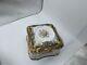 Vintage Porcelain Imperia Limoges France Powder/ Trinket Box With 22k Gold Trim