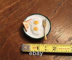 Vtg Limoges France Breakfast Plate Eggs Toast Peint Main Hinged Trinket Box