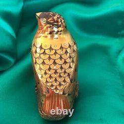 Vtg Limoges France Golden Bird Trinket Box Porcelain Hand Painted Signed L. V