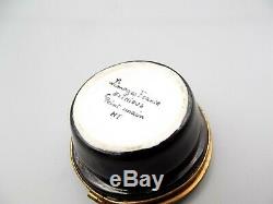 Vtg Limoges France Hinged Caviar Box Trinket Pillbox Eximious Pein Main Antique