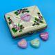 Vtg Limoges Rochard Love Letter With Candy Hearts Porcelain Hinged Trinket Box