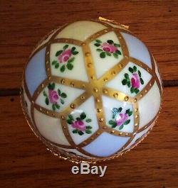 Vtg Lrg Limoges France Limited Ed Jacques Peint Main Porcelain EGG Trinket Box