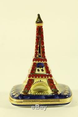 Vtg Peint Main Limited Edition EIFFEL TOWER TRINKET BOX Jacques Numbered 27/500