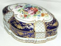 Vtg Porcelain Rococo Limoges Large Trinket Box Le TALLEC France Signed 116ZZA