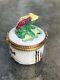 Vtg Rare Limoges Frog On Lilly Pad 51/1000 Hand Painted Peint Main Trinket Box