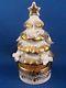 White & Gold Christmas Tree With Doves Authentic Limoges Hinged Box
