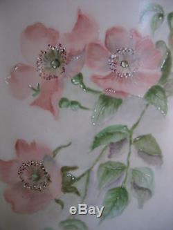 William Guerin Limoges c1900 Handpainted Floral Cachepot Or Vase 9 1/2 FRANCE