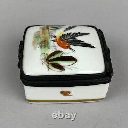 Wonderful Limoges France Porcelain Hand-Painted Bird Square Trinket Box 2