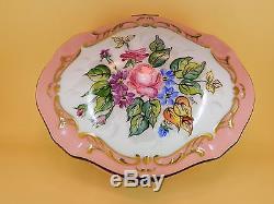 XL LARGE LIMOGES FRANCE HINGED DRESSER BOX In the Style of Louis XVI Pink