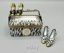 Zebra Shoe Box with removable shoes Limoges Box by Gerard Ribierre (GR) Retired
